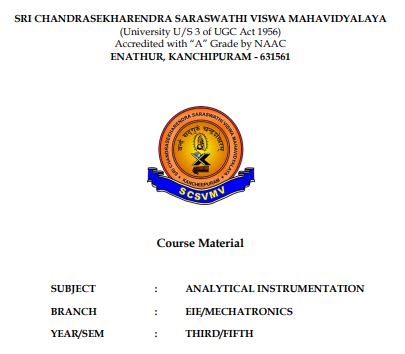 Instrumentation & Chemical Analysis